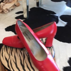 Newport News Red Leather Pumps
